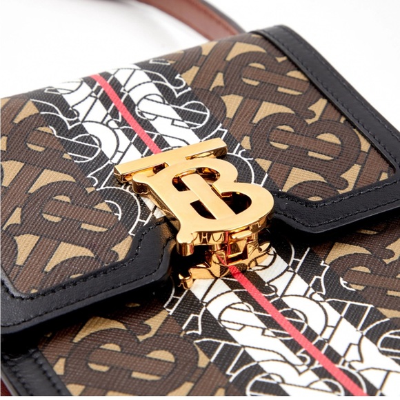 Burberry crossbody bag in monogrammed canvas and leather - Picture 5 of 8